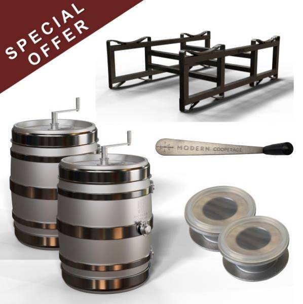 SPECIAL OFFER OPTION B: 2 Modern Cooperage Gen 5 Core Barrels + stir handle, 2 micro-oxygenation sets and double rack